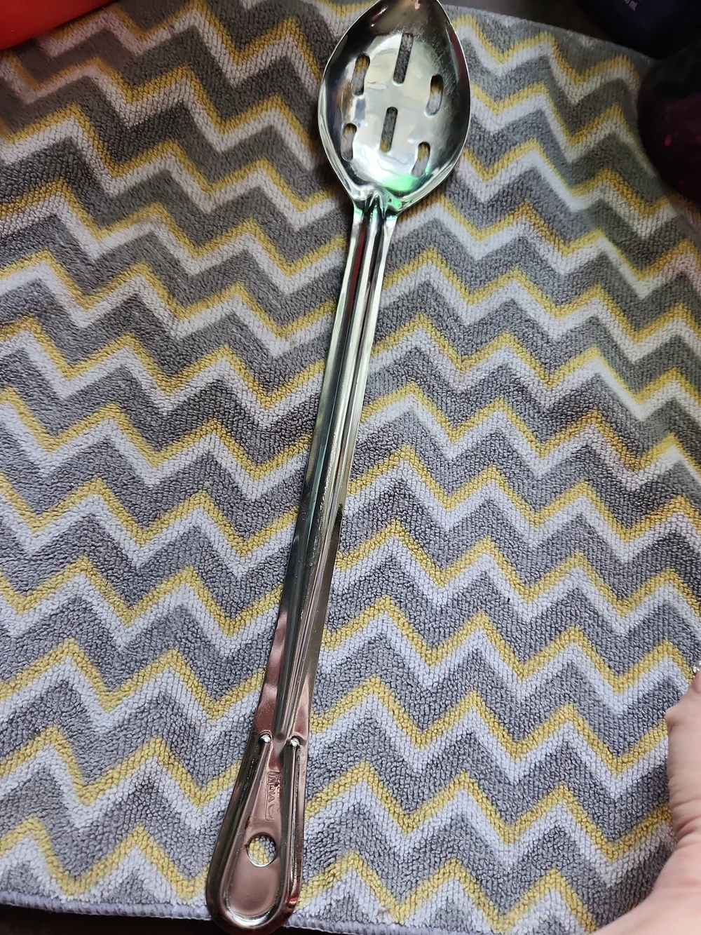 Stainless Steel Long Slotted Serving Spoon - Silver